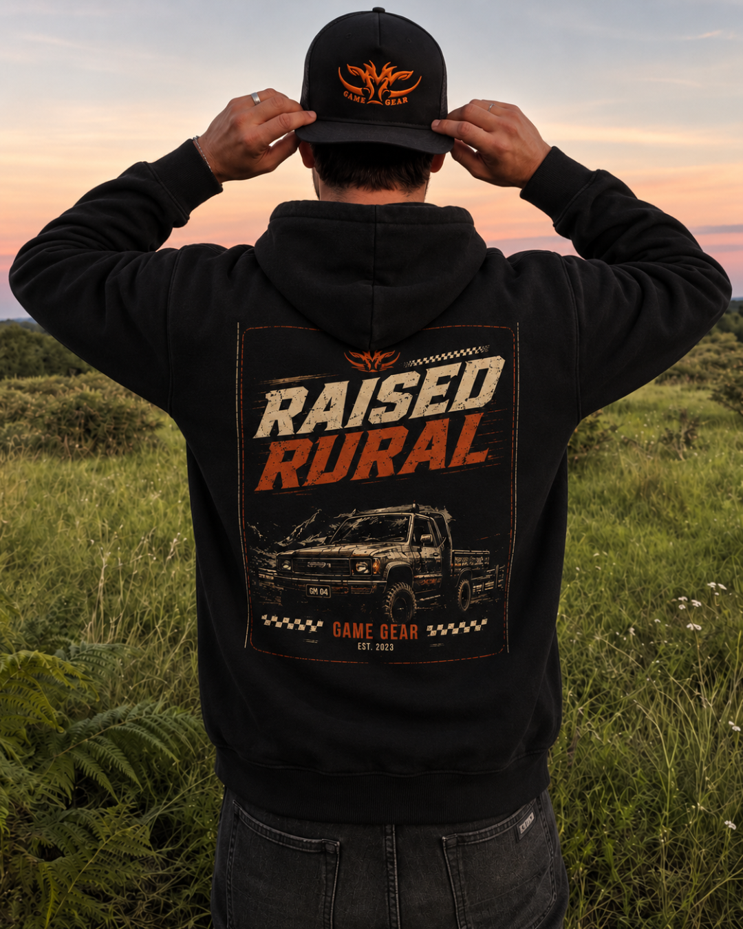 Raised Rural Ute Printed Hoodie