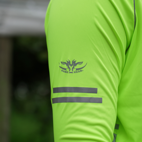 Hi Vis yellow Long Sleeve polo - back view